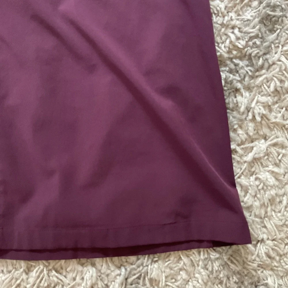 Athleta Womens Plum Purple Mock Neck Sleeveless Shift Dress XS Ribbed Zip Back